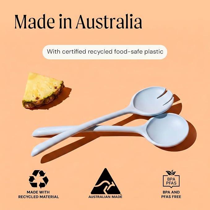 Salad Servers - Spoon and Fork Serving Set, Certified Recycled Food-Safe Plastic - Image 7