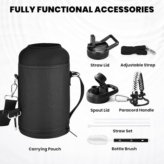 RAYMYLO Insulated Water Bottle 64 oz, Triple Wall Vacuum Stainless Steel | - Image 8