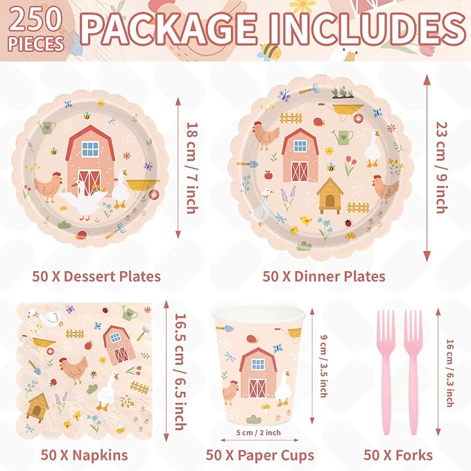 250Pcs Farm Chicken Party Decorations - Image 6