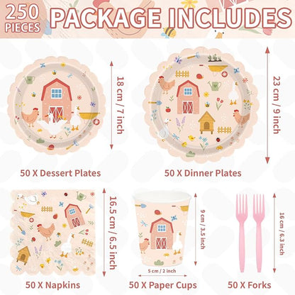 250Pcs Farm Chicken Party Decorations - Image 6
