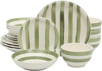 Gibson Home Kenwood Shores 16 Piece Dinnerware Set, Hand-Painted Stoneware by GibsonHomewares