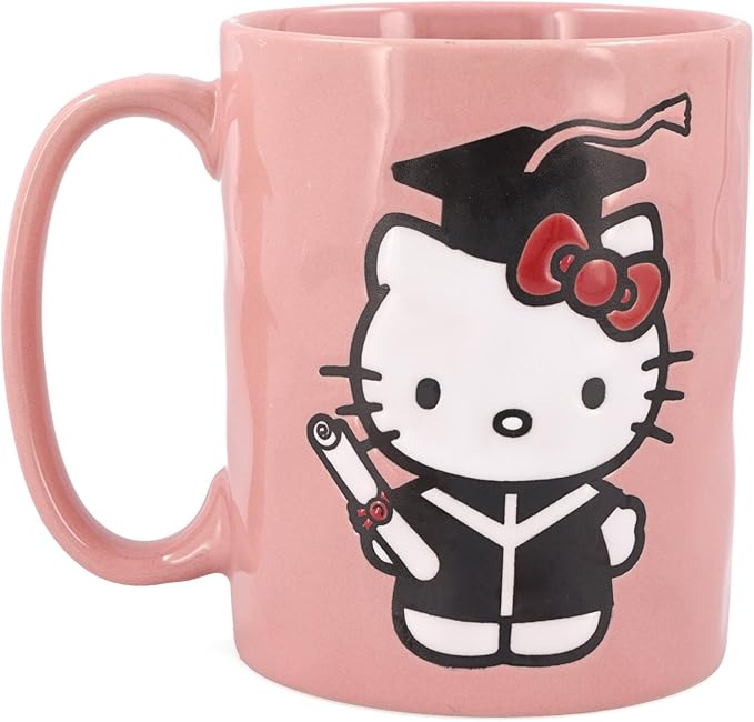 Silver Buffalo Sanrio Hello Kitty Graduation, Ceramic Pottery Mug, 17.5oz | Wax by SilverBuffalo