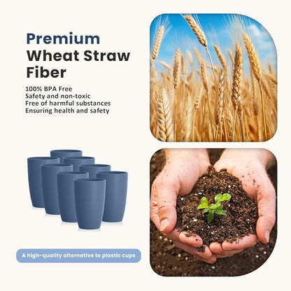 Homienly Wheat Straw Cups, 20 oz, BPA Free, Dishwasher Safe, Microwave Safe - Image 2