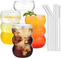 ALINK 16 oz Large Ribbed Glassware Drinking Glasses by ALINK