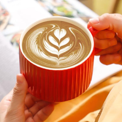 HASENSE Red Coffee Mugs, 15 oz Stackable Coffee Cups Set of 4 - Image 7