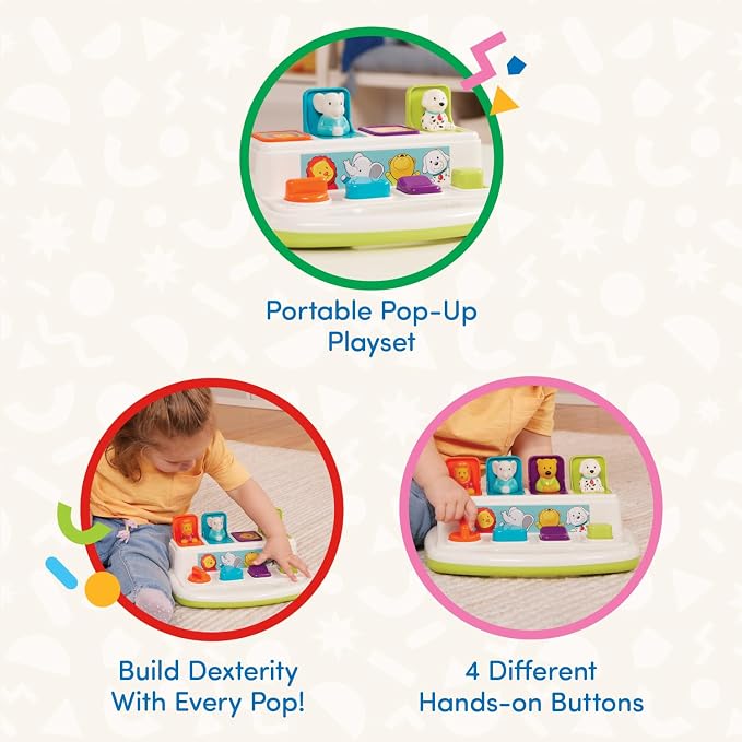 Battat Pop-Up Toy, Pop-Up Pals Cause-and-Effect Animal Toy, 4 Pals | 4 animal - Image 5