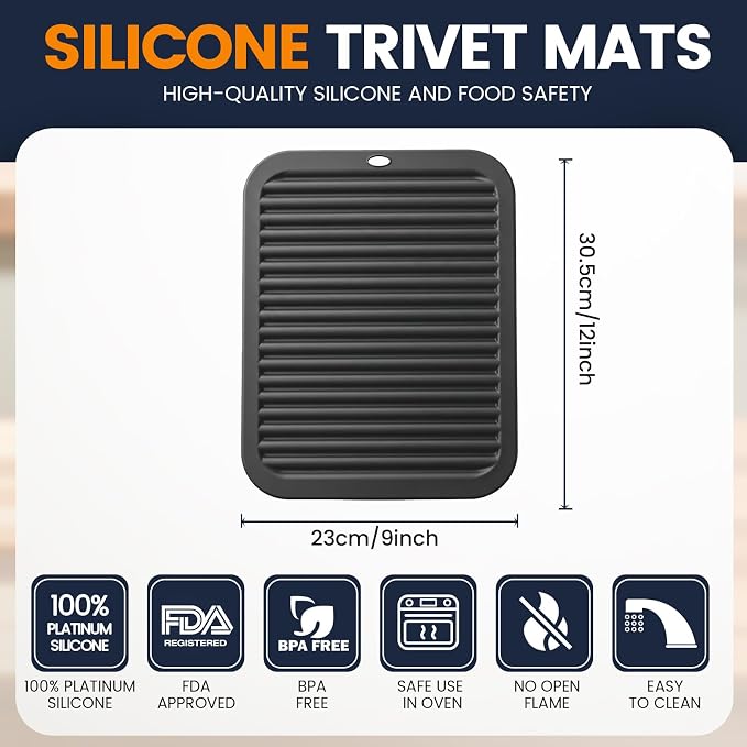 Silicone Trivet Mats 2 Heat Resistant Pot Holders Multipurpose Non-Slip Hot Pads - Image 2
