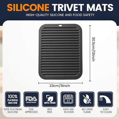 Silicone Trivet Mats 2 Heat Resistant Pot Holders Multipurpose Non-Slip Hot Pads - Image 2