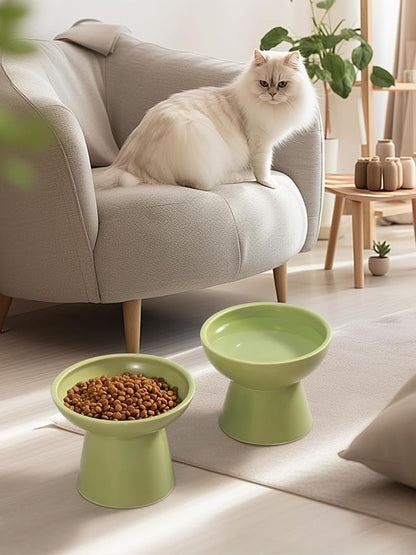 LoeJan Elevated Cat Food and Water Bowls Set, Extra Wide and Raised Ceramic - Image 8