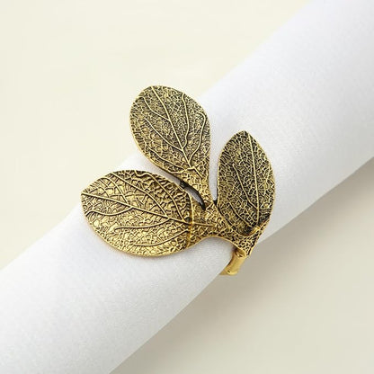Gold Leaves Napkin Rings for Wedding Party and Daily Use, holiday table - Image 6