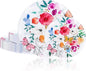 DaYammi 20Pcs Plastic Plates with Watercolor Floral-Disposable Plates Heavy duty Watercolor Floral & Butterfly Plastic Plate 10.25in Dinner plates and 7.5in Dessert plates for Valentine's Day Party