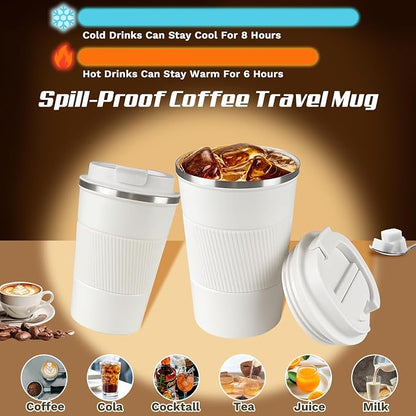 Vacuum Insulated Stainless Steel Travel Coffee Mug, Leak Proof Cup - Image 2