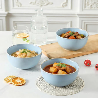 Cereal Bowls, 24 oz Ceramic Bowls Set of 4, Stoneware Bowl Set - Image 2