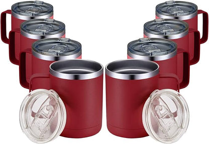 MEWAY 12oz Coffee Mug With Handle 8 Pack Bulk, Stainless Steel Insulated Travel by MEWAY