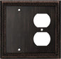 Henne Bery Sunken Pearls Heavy Duty Decorative Wall Plate Switch Plate Outlet Cover (Blank/Duplex, Aged Bronze)