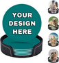 Custom Coasters Set of 6 Leather Coaster by YHPHRTA