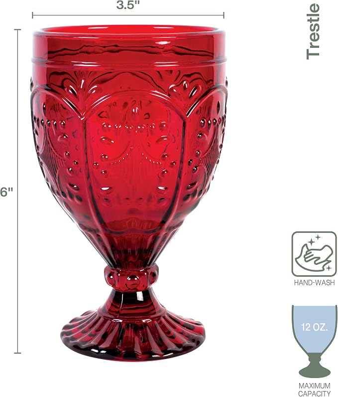 Fitz and Floyd Trestle Glassware Ornate Goblets - Image 2