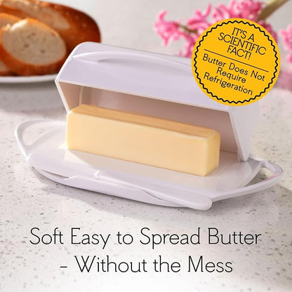 Flip Top Butter Dish with Attached Lid & Matching Knife - Image 6