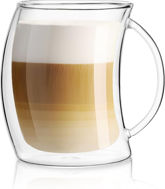 JoyJolt Caleo Collection Double Wall Insulated Glass Coffee Cups -13-Ounces - Image 3