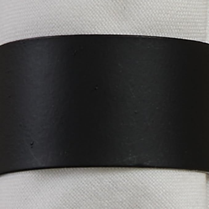 Black Cuff Napkin Ring Set of 4, Matte Metal | 1" x 2" | Metal | Minimalist - Image 3