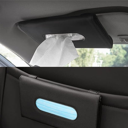 4Pack Car Tissue Holder, Sun Visor Napkin Holder, Premium PU Leather, Car Mask - Image 3