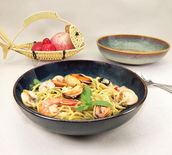 Soup bowl Soup plate Large Pasta Bowls 56 ounce, deep Plate/Wide Bowl, - Image 5