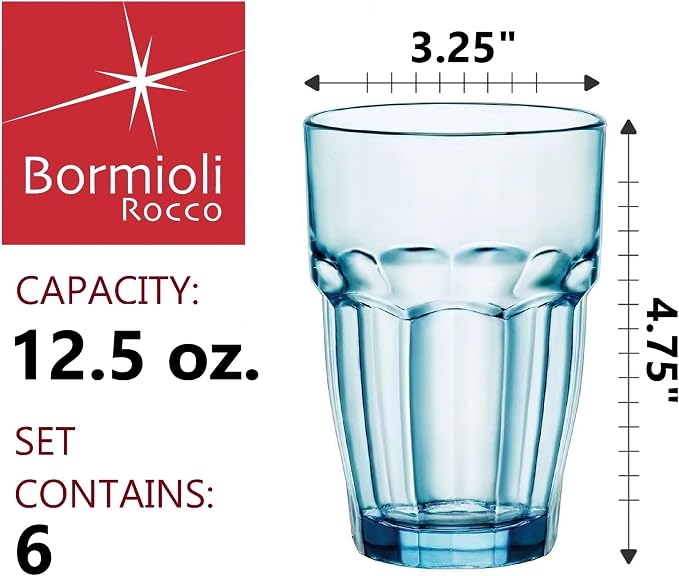 Bormioli Rocco Rock Bar 12.5 oz. Long Drink Stackable Tempered Beverage Glasses - Image 2