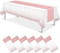 6Pcs White and Rose Gold Tablecloth Party Decorations, Plastic White Table by MASHAN