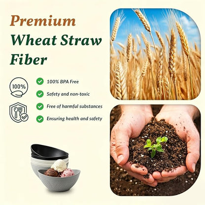 Unbreakable Snack Bowls, Wheat Straw Small Bowls, 10 OZ Plastic Bowls - Image 3