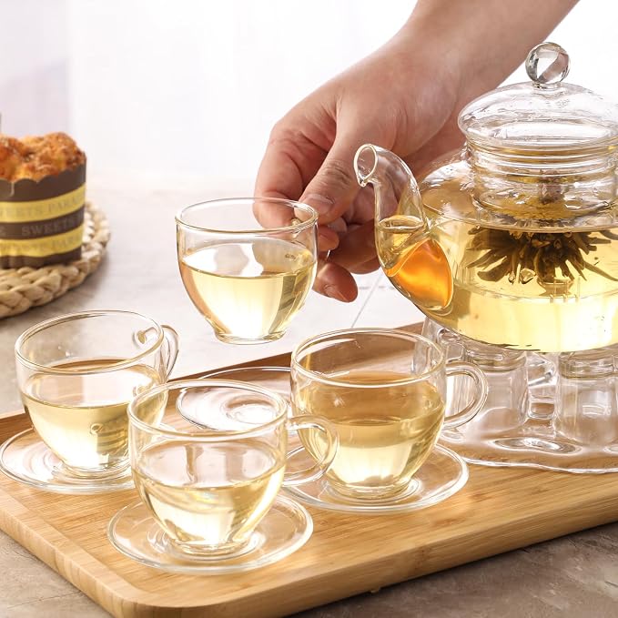 Glass Teapot Set, 34OZ/1000ML Glass Tea Kettle - Image 4