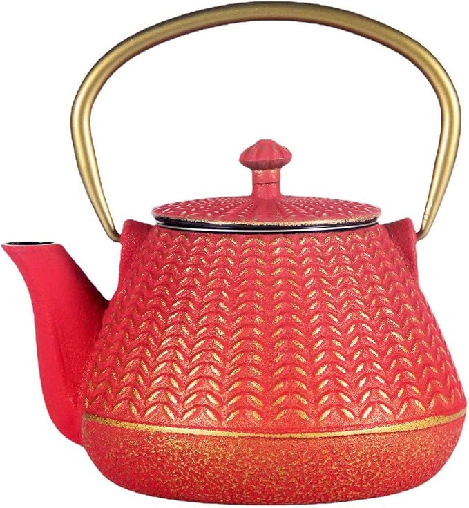 Small Cast Iron Tea Kettle for Stovetop Safe, Durable Teapot by YJX