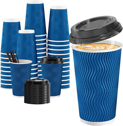 SIUQ 90 Pack 16 oz Disposable Coffee Cups by SIUQ