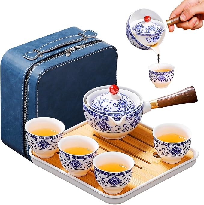 Chinese Tea Set Gongfu Tea Set, Portable Teapot Set by REOWONU