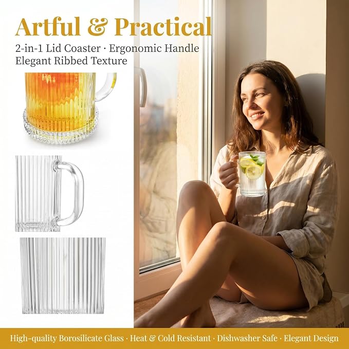 Noamus 4 Pack Glass Coffee Mugs - Image 4