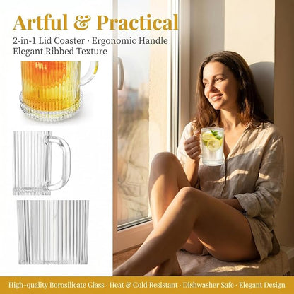 Noamus 4 Pack Glass Coffee Mugs - Image 4