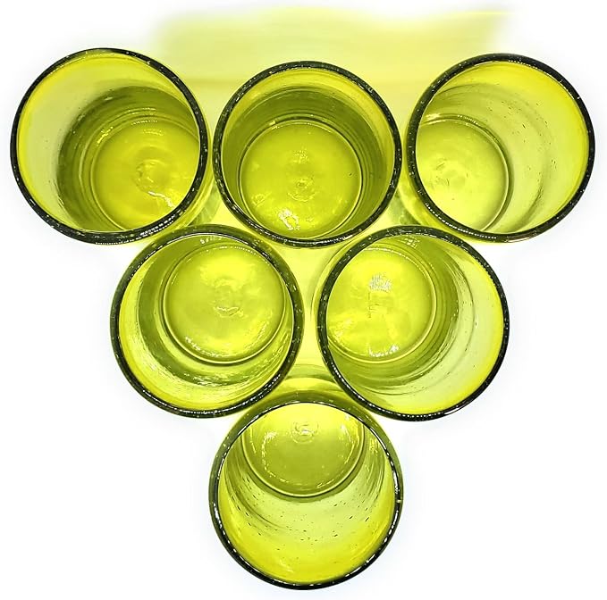 Solid Yellow 14 oz Drinking Glasses, Recycled Glass, Toxin-Free - Image 5