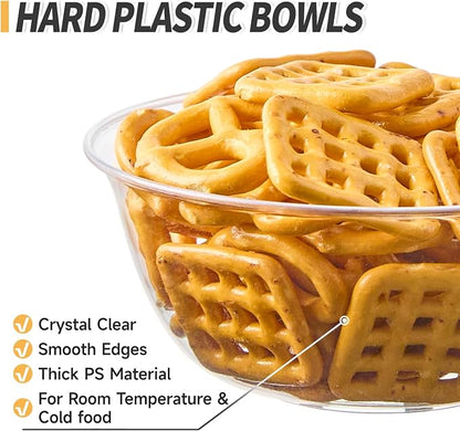 8 oz Small Clear Plastic Bowls, 100 Pack | Disposable Hard Plastic Party - Image 3