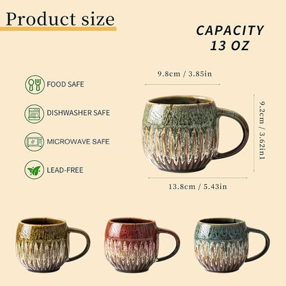 Large Ceramic Coffee Mug - 13oz Tea Cup - Image 2