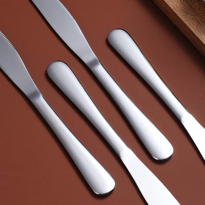 Berglander Dinner Knives Set Of 6, Stainless Steel Shiny Mirror Dinner Knife - Image 4