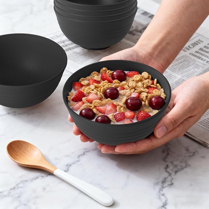 Wheat Straw Bowls Set of 6, Unbreakable Lightweight 26 OZ Cereal Bowls - Image 6