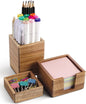 Acacia Wood Desk Organizer Set by Unknown