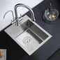 ROVATE 15 x 17 x 8 inch Drop in Bar or Kitchen Sink Single Bowl, Small Kitchen Sink Topmount, 304 Stainless Steel Bar Sinks Overmount Handmade with Basket Strainer