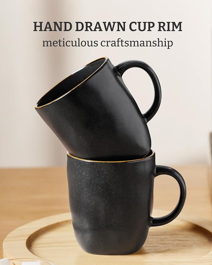 famiware Coffee Mugs Set of 6, Ocean Square 13oz Coffee Cup Set - Image 6