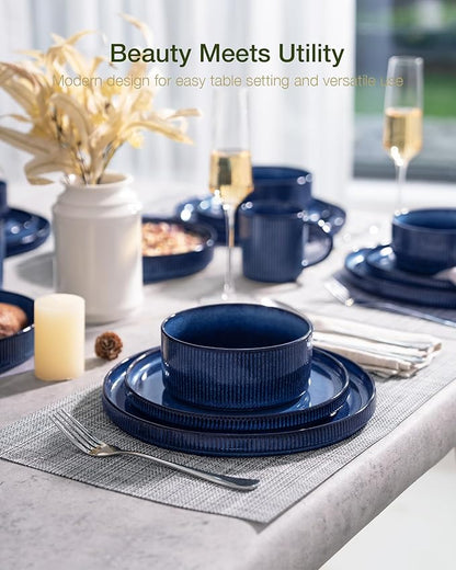 Famiware Star Stoneware Dinnerware Set, Reactive Glaze Plates & Bowls - Image 2