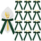 Riceshoot Velvet Bow Napkin Rings Bows with Gold Semicircle Metal Napkin Ring Velvet Bow Holder for Wine Bottles Table Settings Candlestick Wedding Valentine's Day Dinner(Green,12 Pcs)