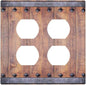 Light Switch Cover Rustic Farmhouse Barn Door Vintage Wood 2 Gang Decorative SwitchPlates Double Duplex Wall Plates Switch Plates and Outlet Covers for Bathroom Cabin Decor