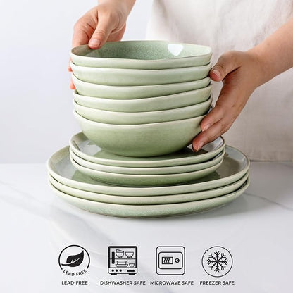 AmorArc Ceramic Cereal Bowls Set of 6, 24 oz Handmade Stoneware Bowls - Image 3