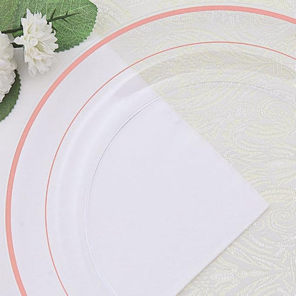 I00000 50 Pcs Rose Gold Plastic Plates, Disposable Party Set Include: 50 Clear - Image 3