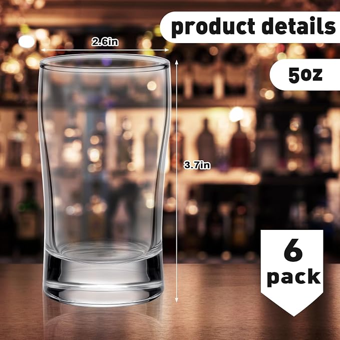 Bokon 6 Pcs Beer Flight Glasses, Small Clear Tasting Cup - Image 2