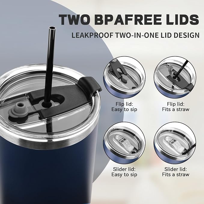40 oz Tumbler with Lids and Straws, Stainless Steel Insulated Coffee Tumbler - Image 5